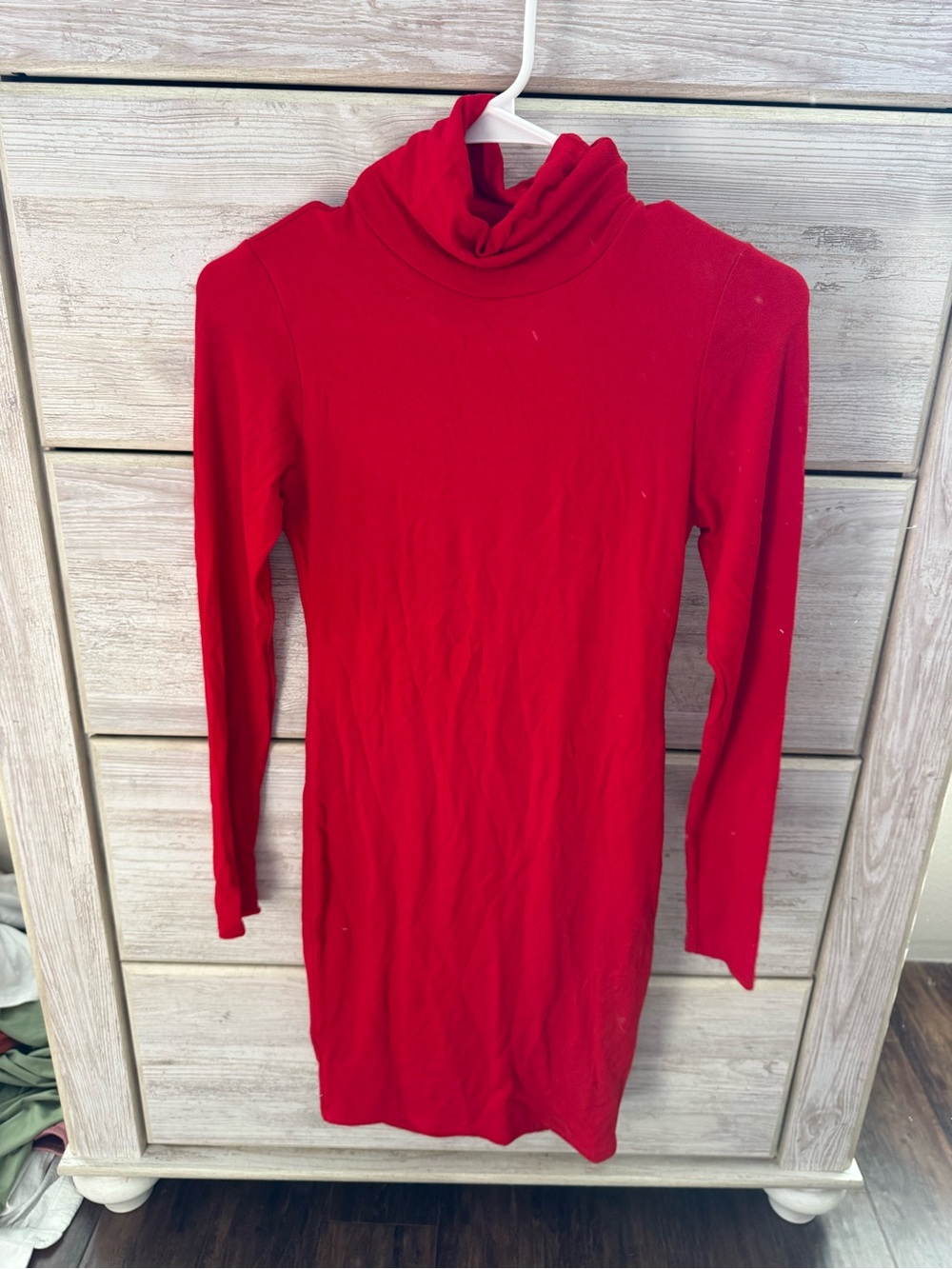 naked wardrobe Red Turtleneck Sweater Dress